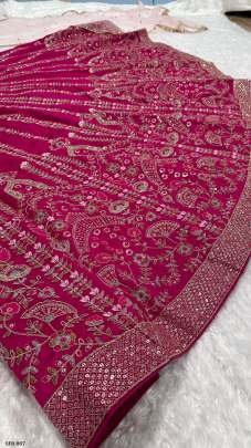 Fancy Pink Dori Embroidery Sequence Lehenga Choli