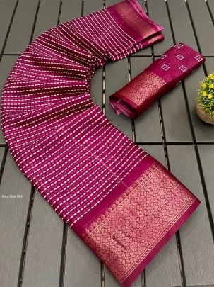 Fancy Pink Soft Dola Silk  Saree