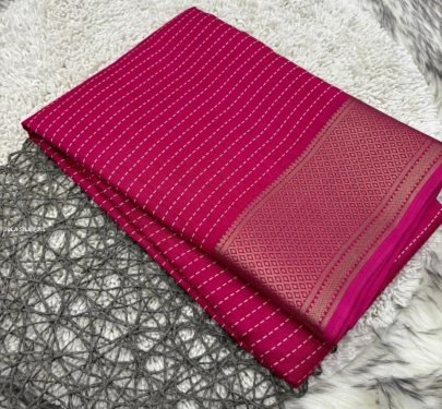 Fancy Pink Soft Dola Silk  Saree
