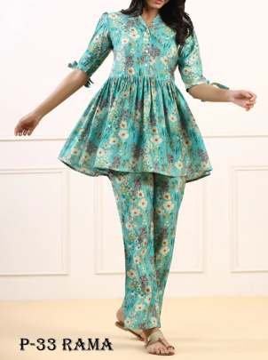 Fancy Rama Printed Round Co Ord Set