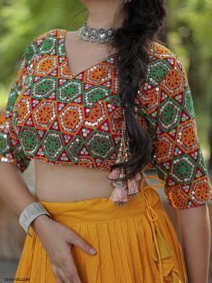 Fancy Readymade Yellow Reyon Lehenga Choli