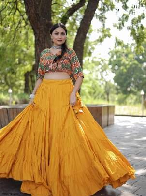 Fancy Readymade Yellow Reyon Lehenga Choli