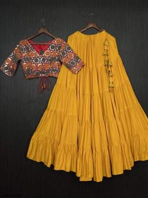Fancy Readymade Yellow Reyon Lehenga Choli