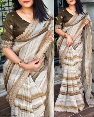 Fancy Organza Coffee Saree By Saheli Design