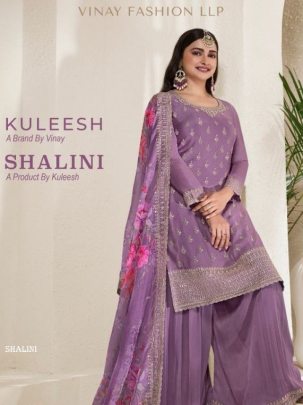 Fancy Shalini Embroidery Chinon Digital Printed Ready Made Suit