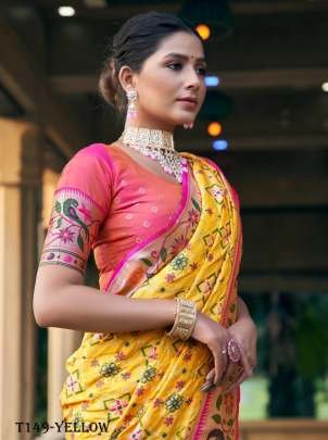 Fancy Women Wear Yellow Silk Paithani Saree