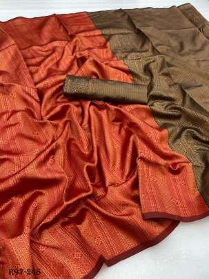 Fanta Flower Work Pure Silk Saree With Copper Zari