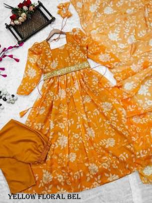 Fantastic Mustard Color Digital Print Anarkali Set