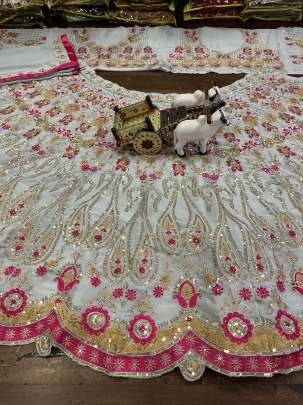 Faux Georgette Stone Sequins Work Lehenga Choli Dupatta