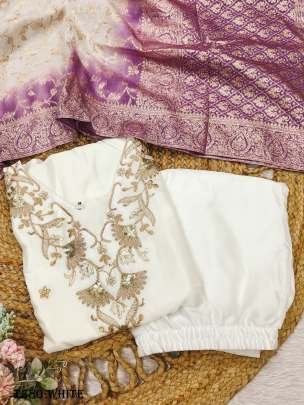 Festiv Wear Best White Silk Suit Set
