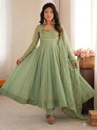 Festival Season Light Aqua Green Colour  Anarkali Suit