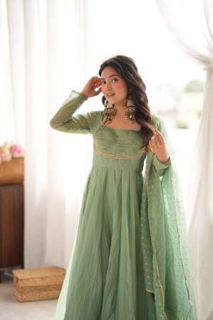 Festival Season Light Aqua Green Colour  Anarkali Suit