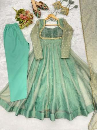 Festival Season Light Aqua Green Colour  Anarkali Suit