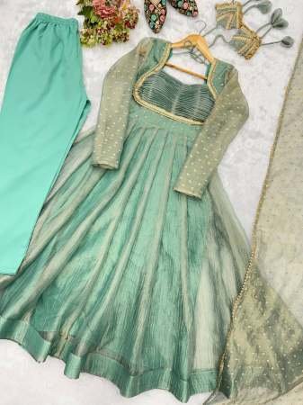 Festival Season Light Aqua Green Colour  Anarkali Suit