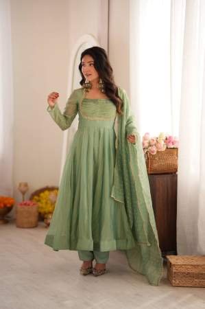 Festival Season Light Aqua Green Colour  Anarkali Suit