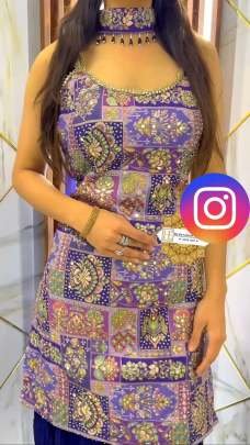 Festival Special Heavy Faux Georgette Royal Blue Sharara Suit