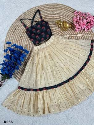 Festival Special Printed Soft Cotton Kids Girls Lehenga choli