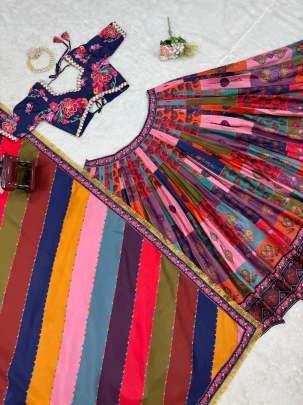 Festival Wear Digital Printed American Silk Lehenga Choli