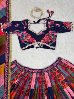 Festival Wear Digital Printed American Silk Lehenga Choli