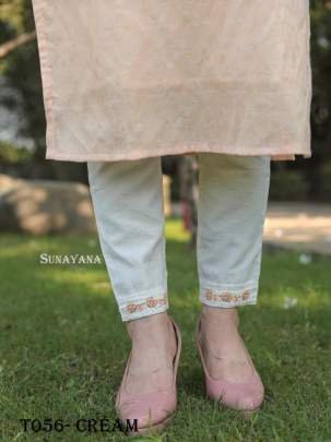 Cream Linen Cotton Kurti Pant Dupatta Set For Women