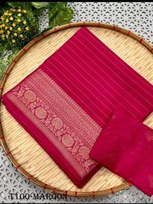Festive Fashion Maroon Georgette Saree With Viscose Border