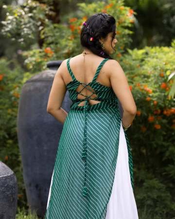 Festive Wear Dark Green Colour Navratri Lehenga