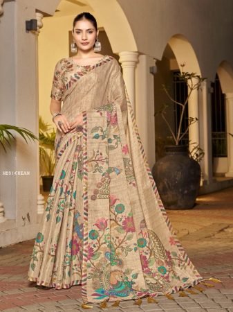 Festive Wear Peacock Print Handloom Saree