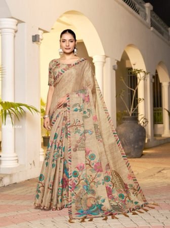 Festive Wear Peacock Print Handloom Saree