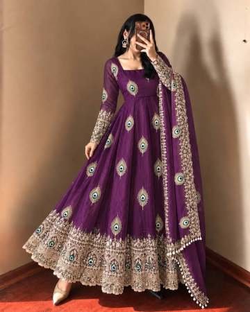 Festive Wear Purple Colour Anarkali Suit