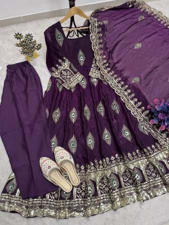 Festive Wear Purple Colour Anarkali Suit