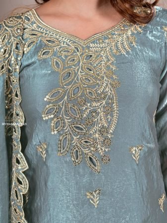 Festive Wear Sea Green Sharara Suit Set