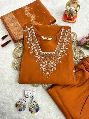 Festive Wear Simple And Elegent Orange Kurti  cod Avilable 