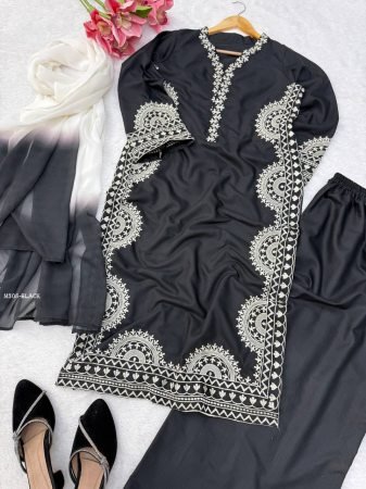 Festive Wear Simple And Elegent Black Pakistani Suit