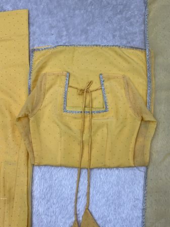 Festive Wear Yellow Crunchy Silk Suit Set