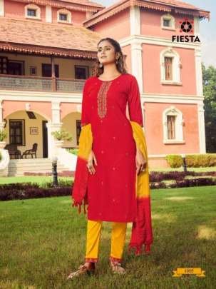 Fiesta Gulbaag Festival Wear Kurtis Pant Dupatta Set