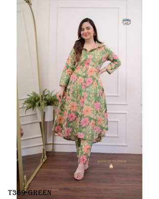Flower Green  Lilan Cotton Co ord Set