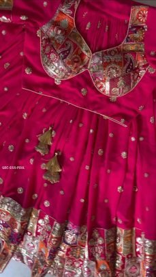 Foux Georgette Thread With Sequence Work Pink Navratri Lehenga