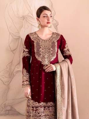 Fox Georgette Red Sharara Suit With Real Mirror Work