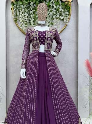 Fox Georgette Wine Lehenga Choli