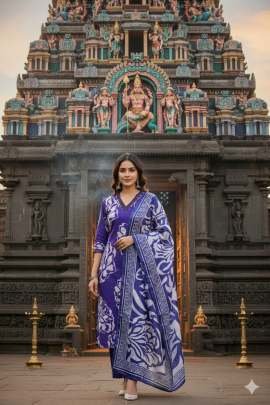 Full Paper Mirror Nack  Work Purple Colour Kurti Pant Dupatta Set