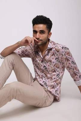 Full Sleeve Casual Printed Men Cotton Shirts