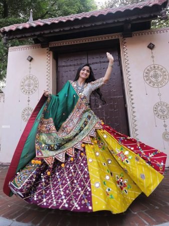 Fully Flared Multi Colour Navratri Special Lehenga Choli 