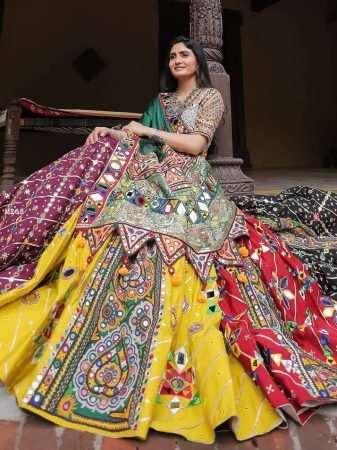 Fully Flared Multi Colour Navratri Special Lehenga Choli