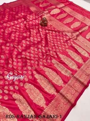 Gajari Ranjan Gold Zari Weaving Soft Silk Saree 1