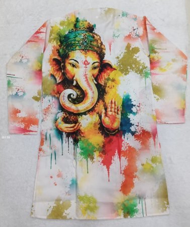 Ganesha Special Printed Cotton Kurta for Men