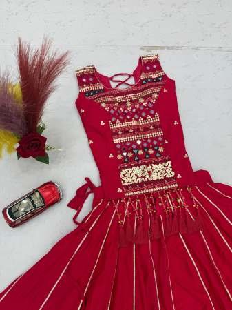Garba Wear Pink Colour Mother Daughter Combo