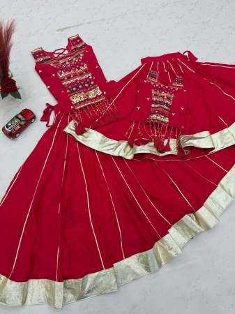Garba Wear Pink Colour Mother Daughter Combo
