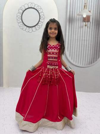 Garba Wear Pink Colour Mother Daughter Combo