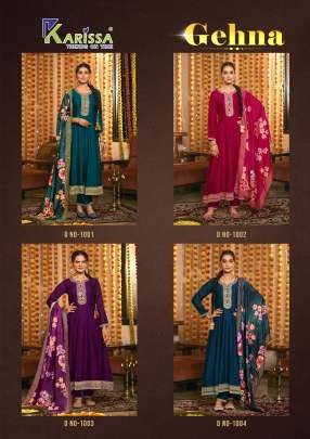 Gehna By Karissa Vicsita Silk Full Kali Ghera Kurta Set by Fab Funda