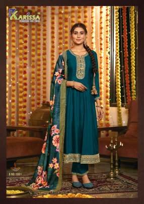 Gehna By Karissa Vicsita Silk Full Kali Ghera Kurta Set by Fab Funda